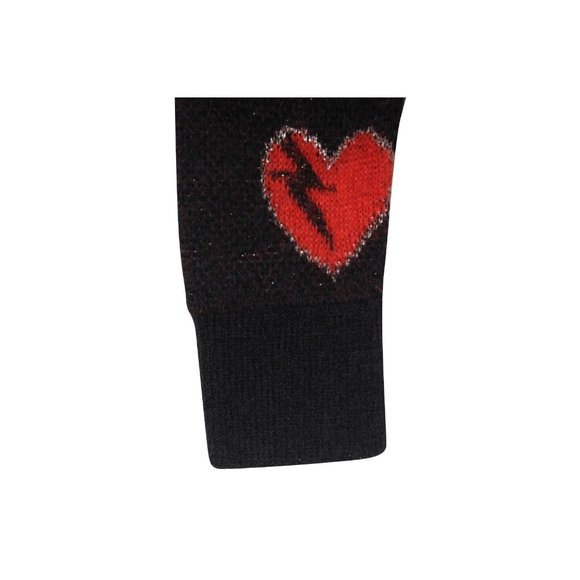 Saint Laurent Womens Heart Sweater Size Small Black Red Mohair Blend Pullover - Picture 4 of 8
